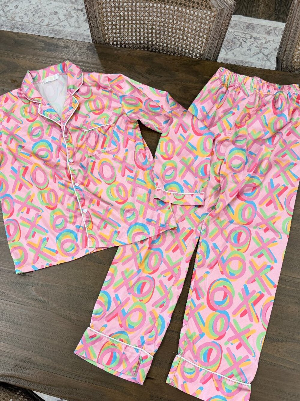 XOXO Print Pajama Set Girls Sz 14